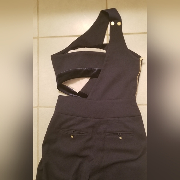 Three Floor Blue Tweed Cut Out Jumpsuit Size 2 (XXS) - Picture 4 of 9